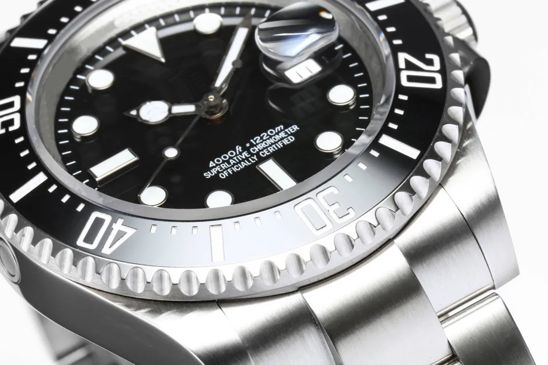 TOP Watch master Deep Ceramic Bezel Cystal Stainless Steel With Glide Lock Clasp Automatic Mechanical mens Watches size 43mm RICRO