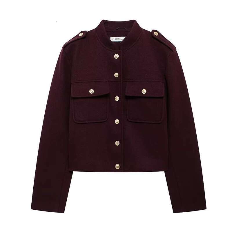 Designer Clothes Willshela Women Fashion With Pockets Wine Red Single Breasted Jackets Vintage O-Neck Long Sleeves Female Chic Lady Outfits