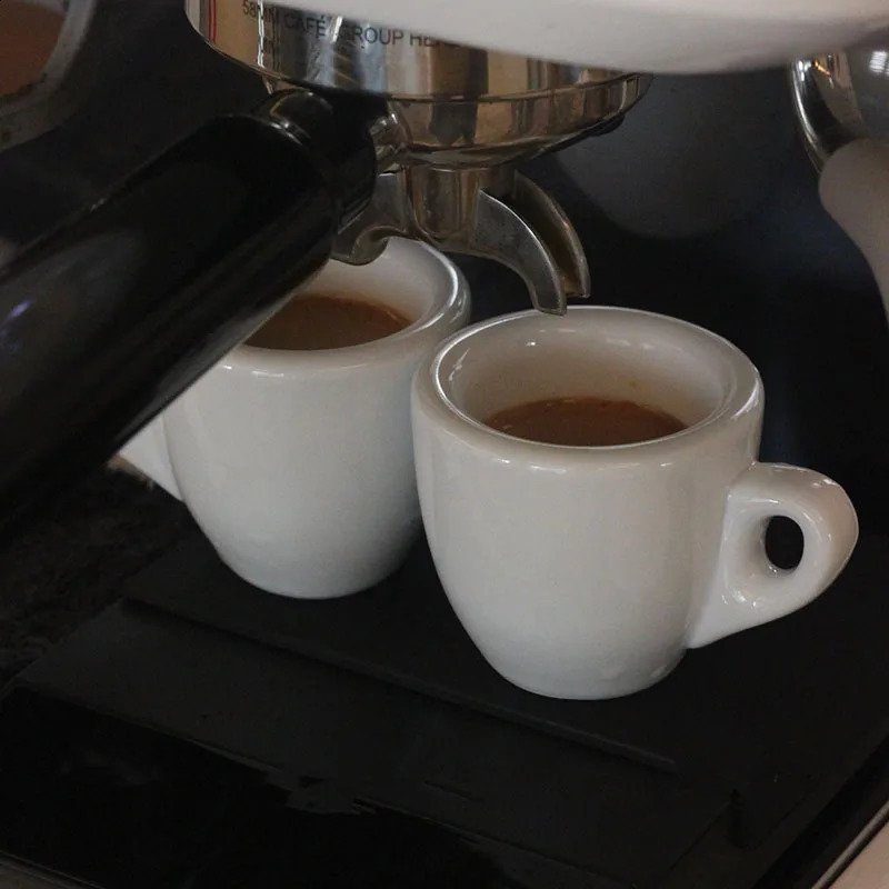 50ML Ceramic Espresso Cups Pure White Minimalist Espresso Mugs and Saucers 9mm Thick Design Perfect for Espresso Machine 250520