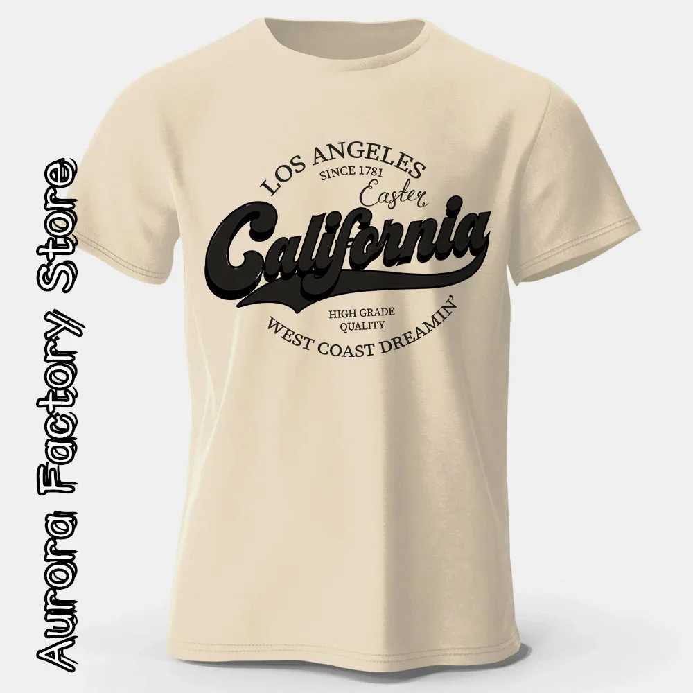 Summer fashion heavyweight retro mens English letter 100% pure cotton printed round neck high-quality casual fitness street T-shirt w250424PTIQ