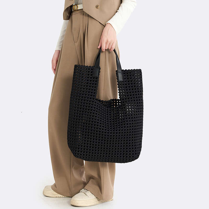 2024 New Trendy Shoulder Windmill Knot Carving Empty Hand Bucket Large Capacity Mother and Child Underarm Bag
