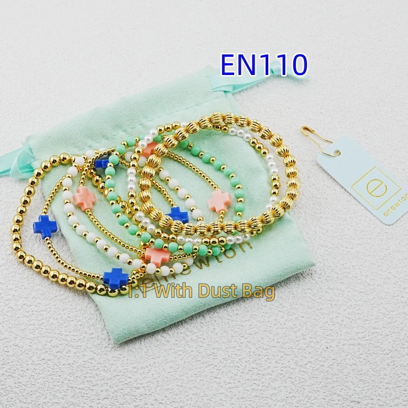 1:1 E-Newton Brand Beaded Love Bracelet Jewelry Woman Designer Jewelry Birthday Christmas Gift EN110