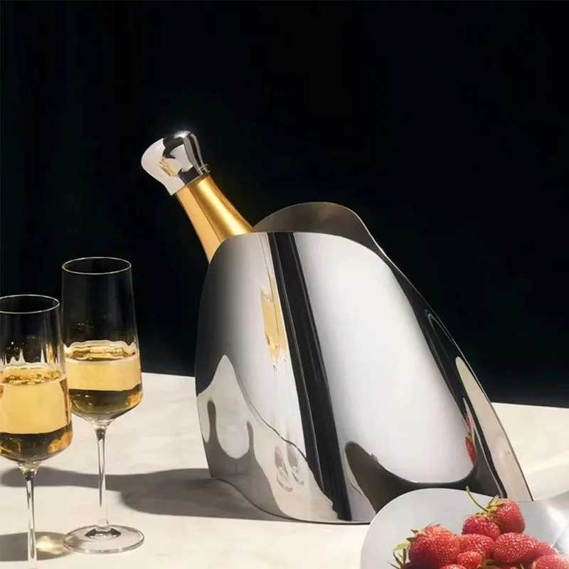 Luxury Mirror Stainless Steel Ice Bucket Vase Metal Champagne Bucket Suitable for Bar Family Restaurant Party Decoration C251124