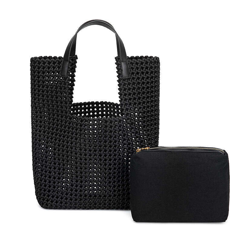 2024 New Trendy Shoulder Windmill Knot Carving Empty Hand Bucket Large Capacity Mother and Child Underarm Bag