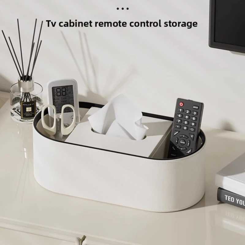 Luxurious Creative Leather Tissue Box High-end Oval Tissue Box Living Room Bedroom Desktop Napkin StorageM251124