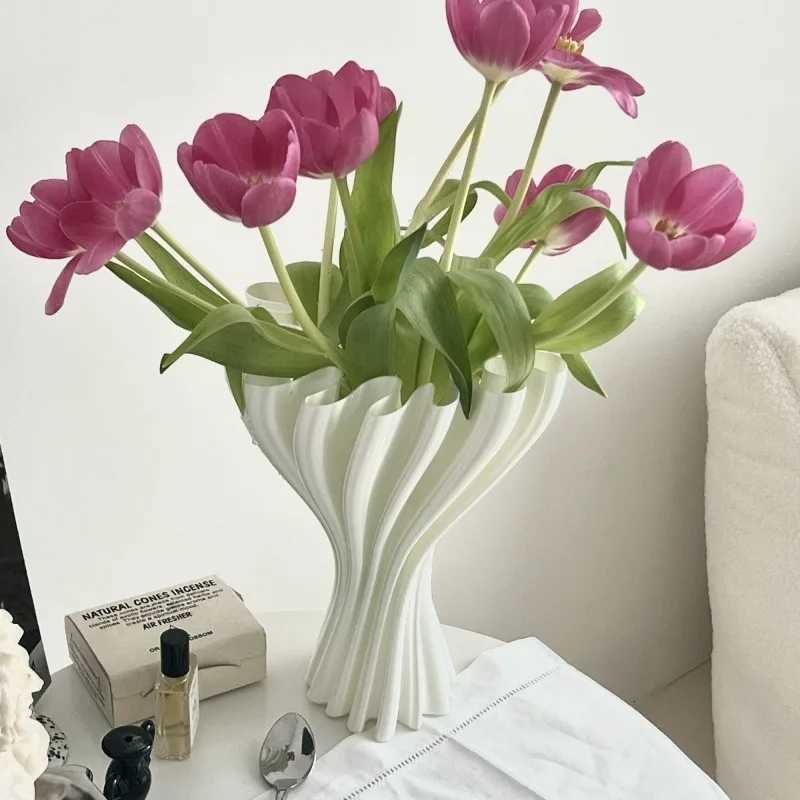 3D Stereoscopic Printing Artistic Vase White Modern Simple Luxury Nordic Living Room Vases Creative Interior Home Decoration C251124