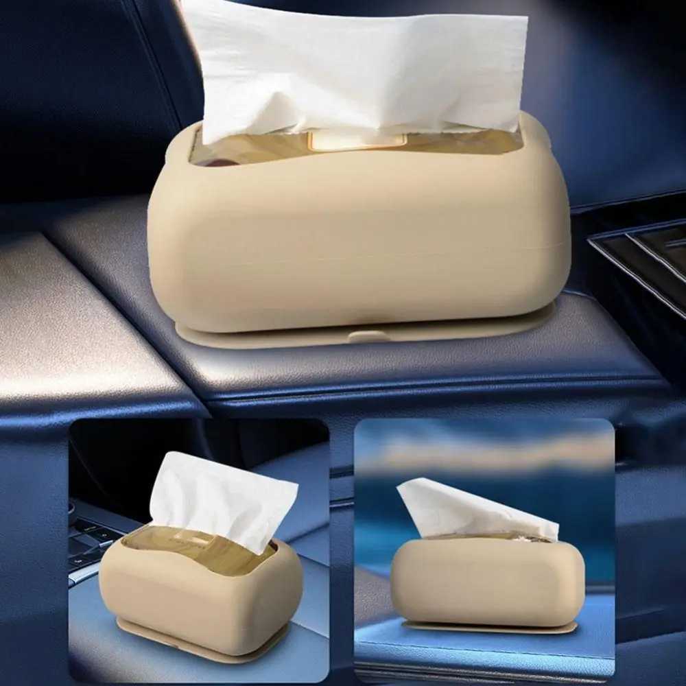 New Silicone Suction Cup Tissue Box Large Capacity Desktop Tissue Drawer Anti-Wear Super Soft Durable Car Tissue BoxM251124