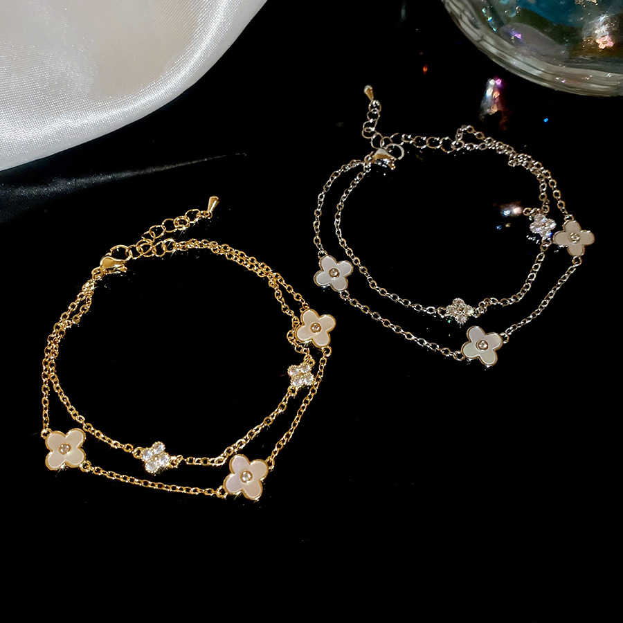 18K Real Gold Plated Flower Adjustable Simple Fashion Daily Versatile Bracelet Light Luxury High-end Feel Jewelry - view 7