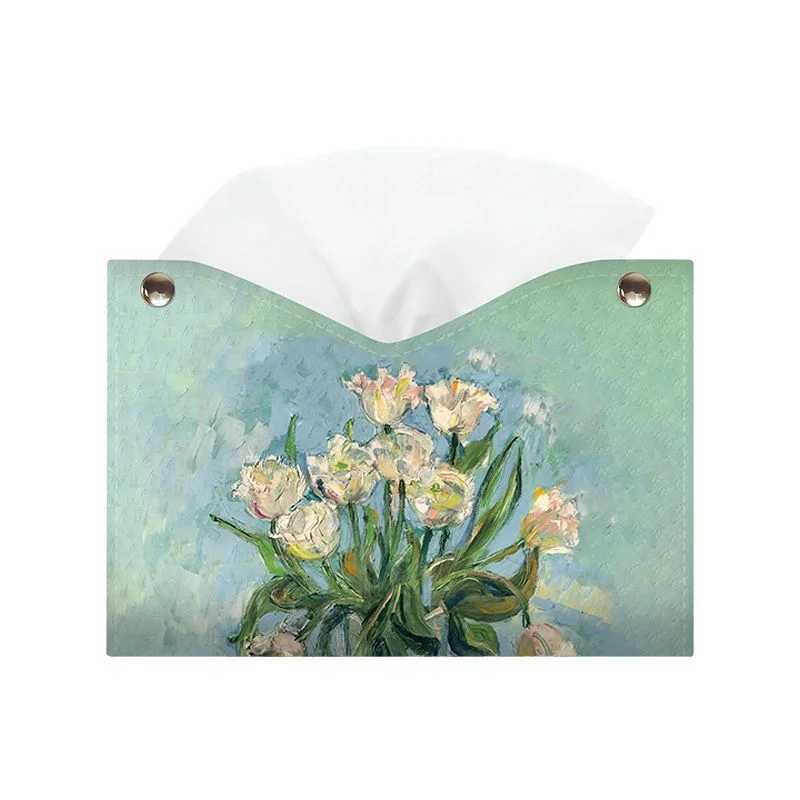 Nodic Environmental PU Leather Napkin Holder Foldable Tissue Box Home Office Waterproof Dustproof Storage Box Sundries OntainerM251124