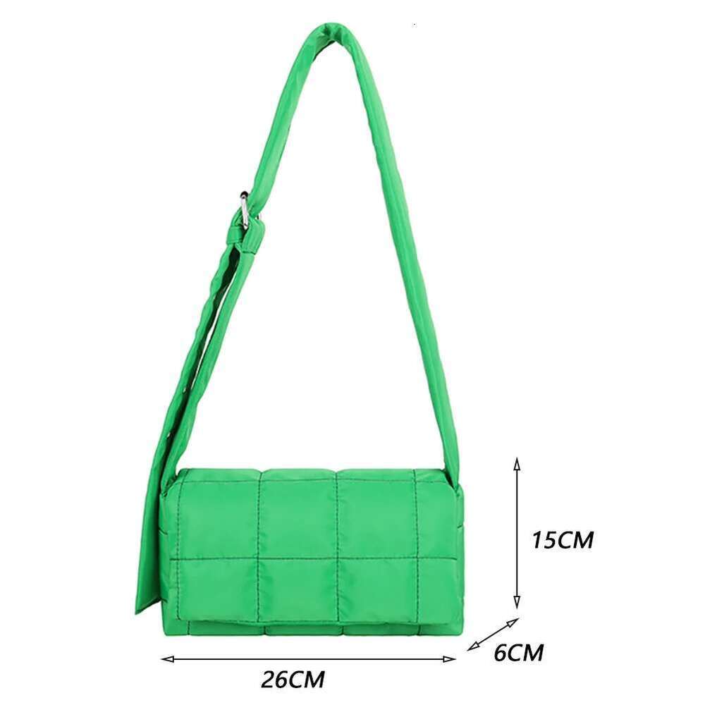 Women Nylon Cotton Padded Winter Warm Bag Small Flap Tote Handbag