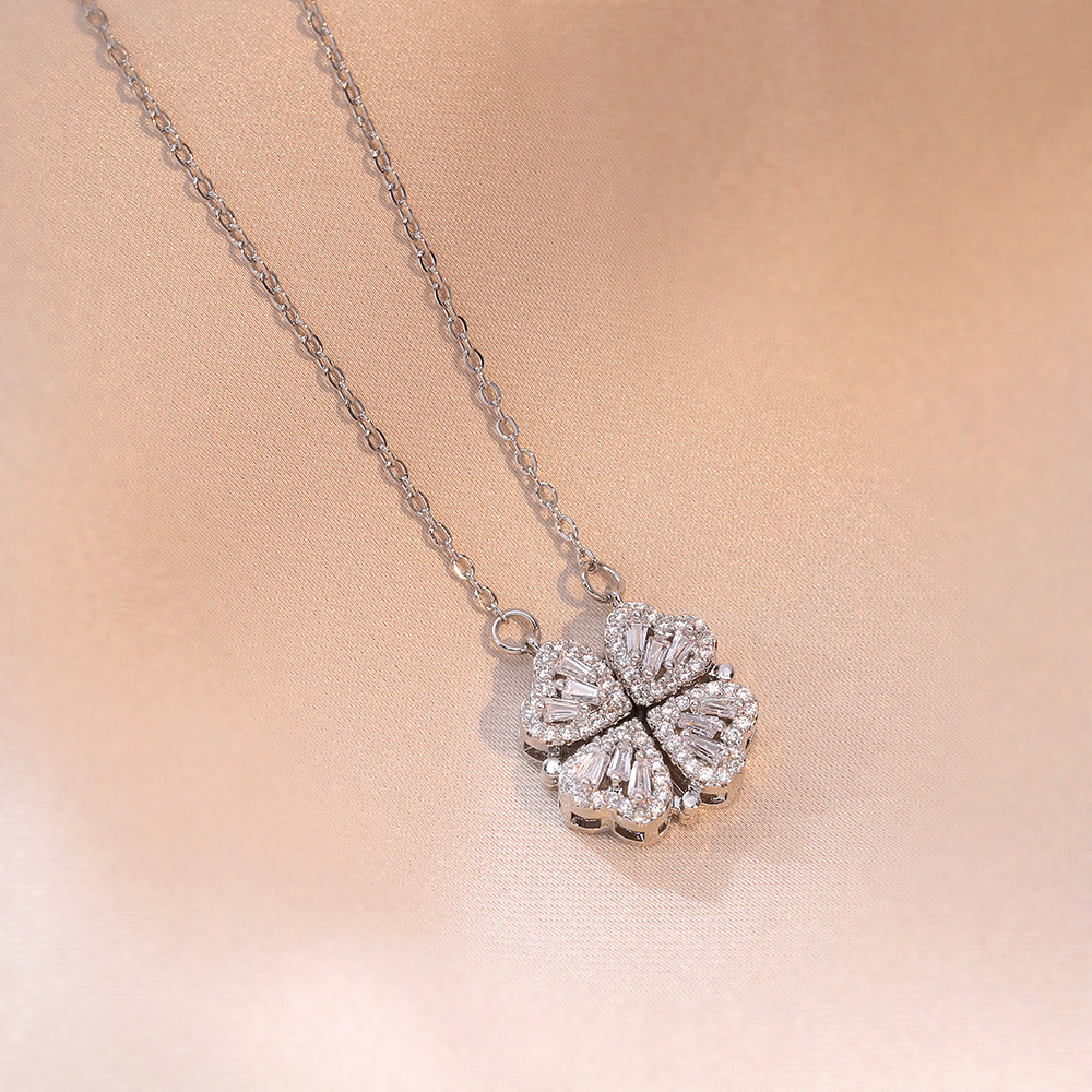 INS moissanite chain designer necklace designer necklace for woman diamond chain luxury jewelry women mens necklace heart linked to heart Foldable cla - view 4