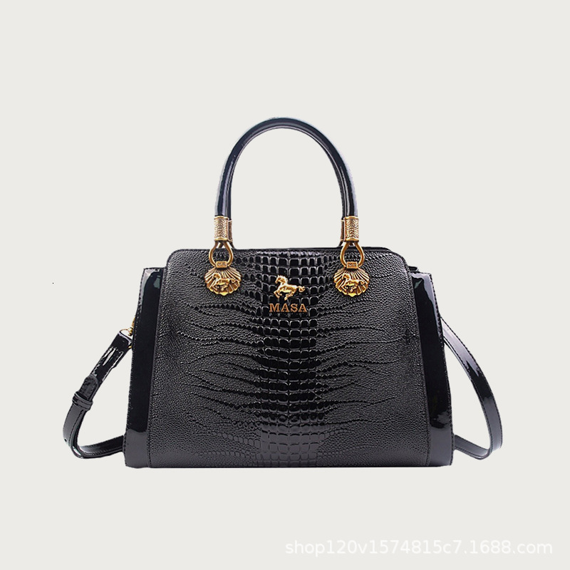 Massa Handbag Women S New Fashionable Tote Bag High End Feel Light Luxury Crocodile Pattern Single Shoulder Large Bag MASA Tote Bag