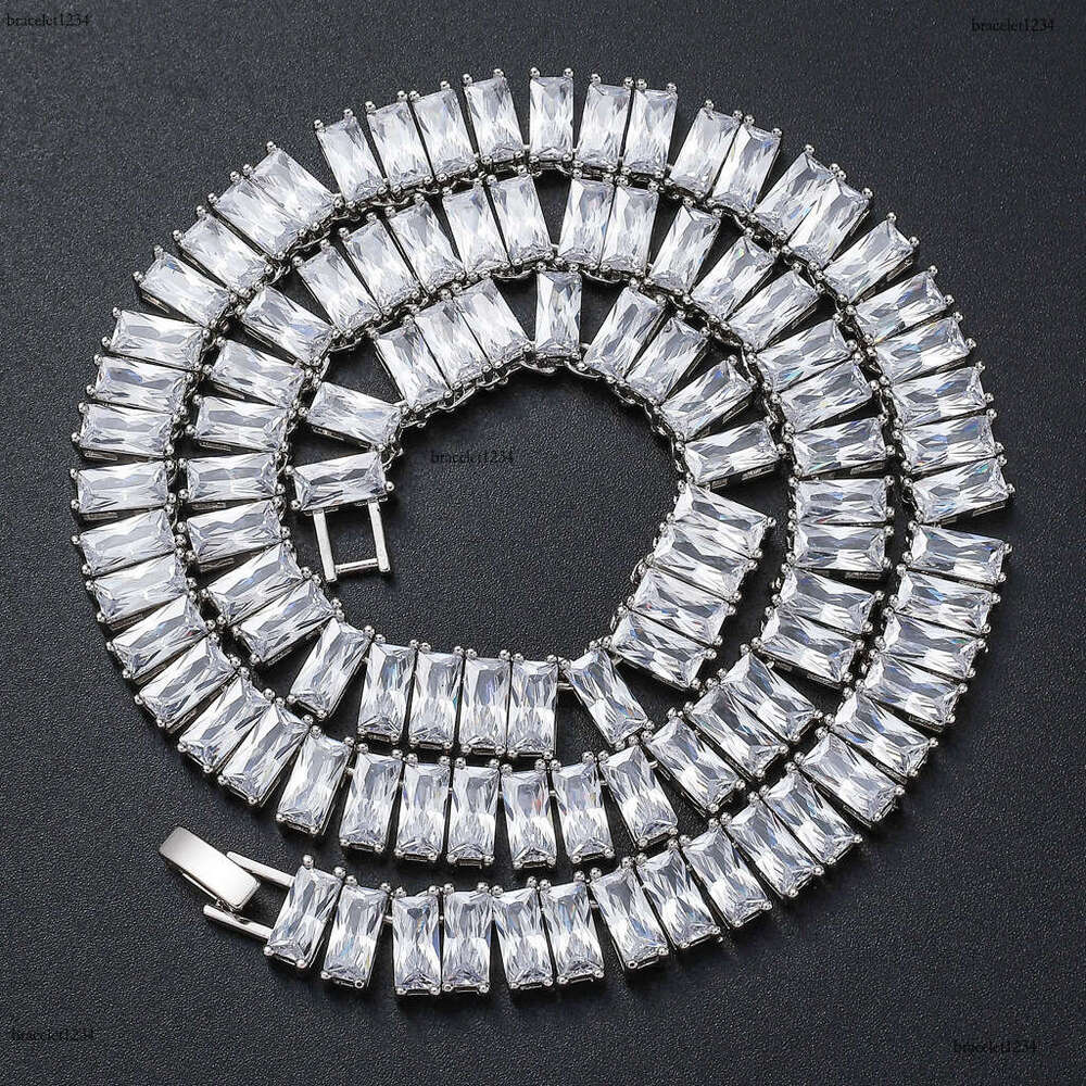 Designer Luxury Necklace 10mm square rock candy Ice out VVS Moissanite Men Women's Hip Hop tennis chain Free delivery