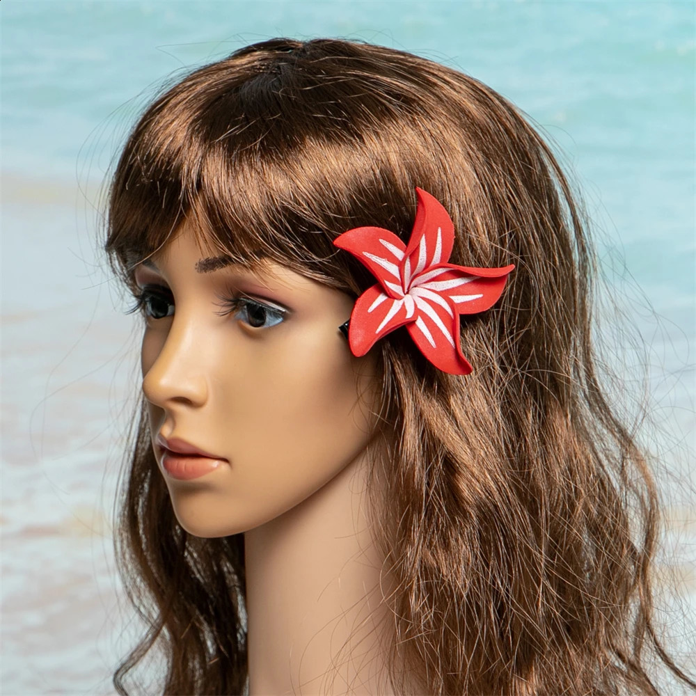 12pcs Mixed Colors Plumeria Flowers EVA Foam Ear Flower Hairpick Hawaii Aloha Hula Girls Dancing Accessories Supply 250420