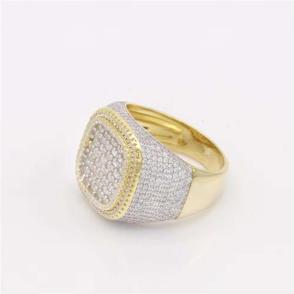 Custom Bulk Wholesale Jewelry 925 Sterling Silver VVS Baguette Moissanite Diamond Iced Out Hip Championship Ring for Man