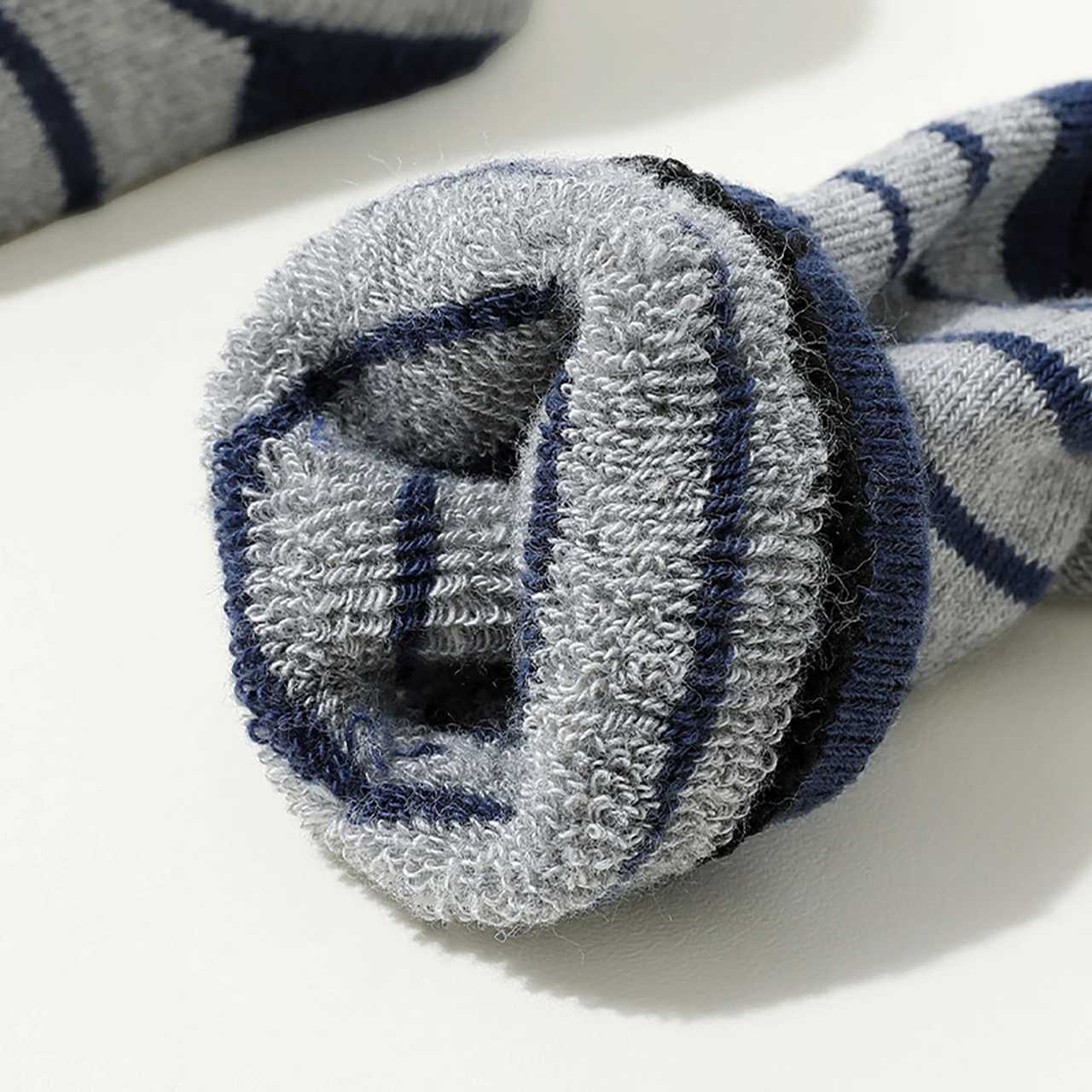 4Pairs Winter Warm Baby Terry SOCKS Bear Kids Middle Tube Sock Fashion Stripe Thicken Plush SOCKS 0-1Year Kids Footwear G251124