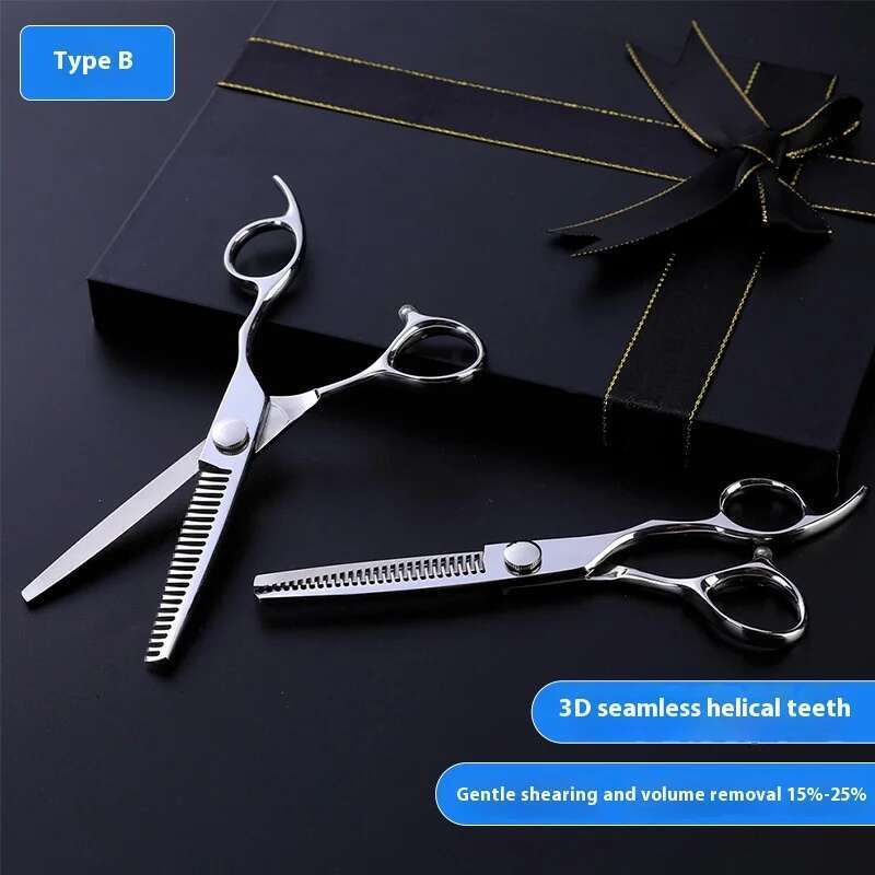 6 Inch Salon Hair Stylist Professional Hairdressing Scissors Japan440C Steel Straight Scissors Thinning Shear Knife Set