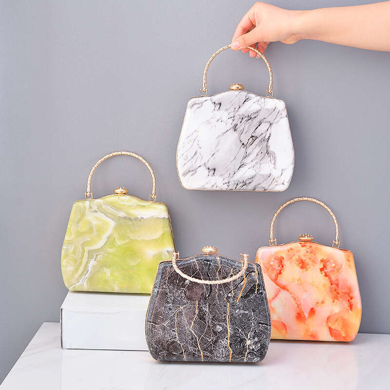 Dinner Bag Marble Pattern PU Dinner Creative Minimalist Banquet Personalized Women S Party Bag KQ