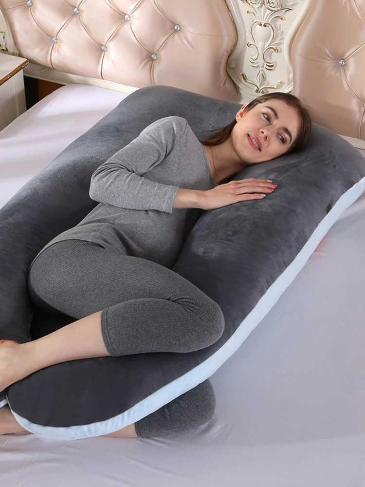 Soft Fleece Pregnant Pillow Gravida U Type Lumbar Pillow Multi Function Side Protect Cushion for Pregnancy Women G251124