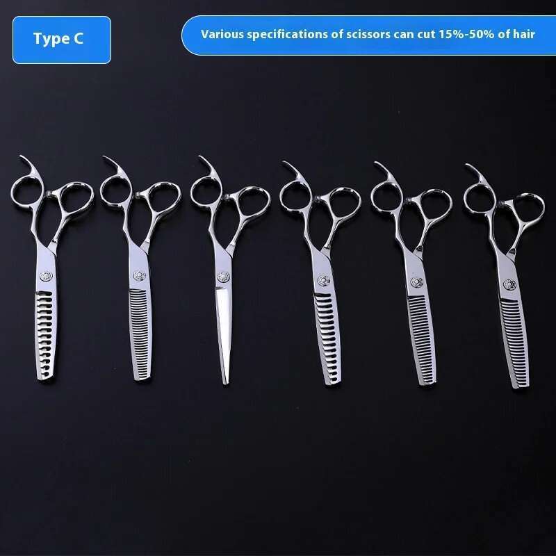 6 Inch Salon Hair Stylist Professional Hairdressing Scissors Japan440C Steel Straight Scissors Thinning Shear Knife Set
