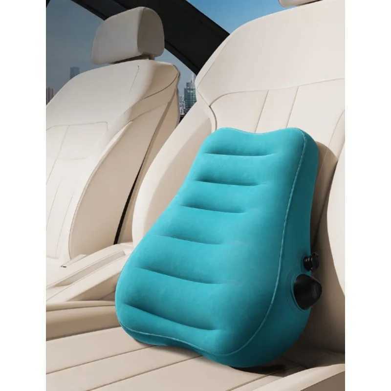 Ergonomic Inflatable Lumbar Support Pillow - Press Type Cushion Enhances Back Comfort for Long-distance Flights Daily Use G251124