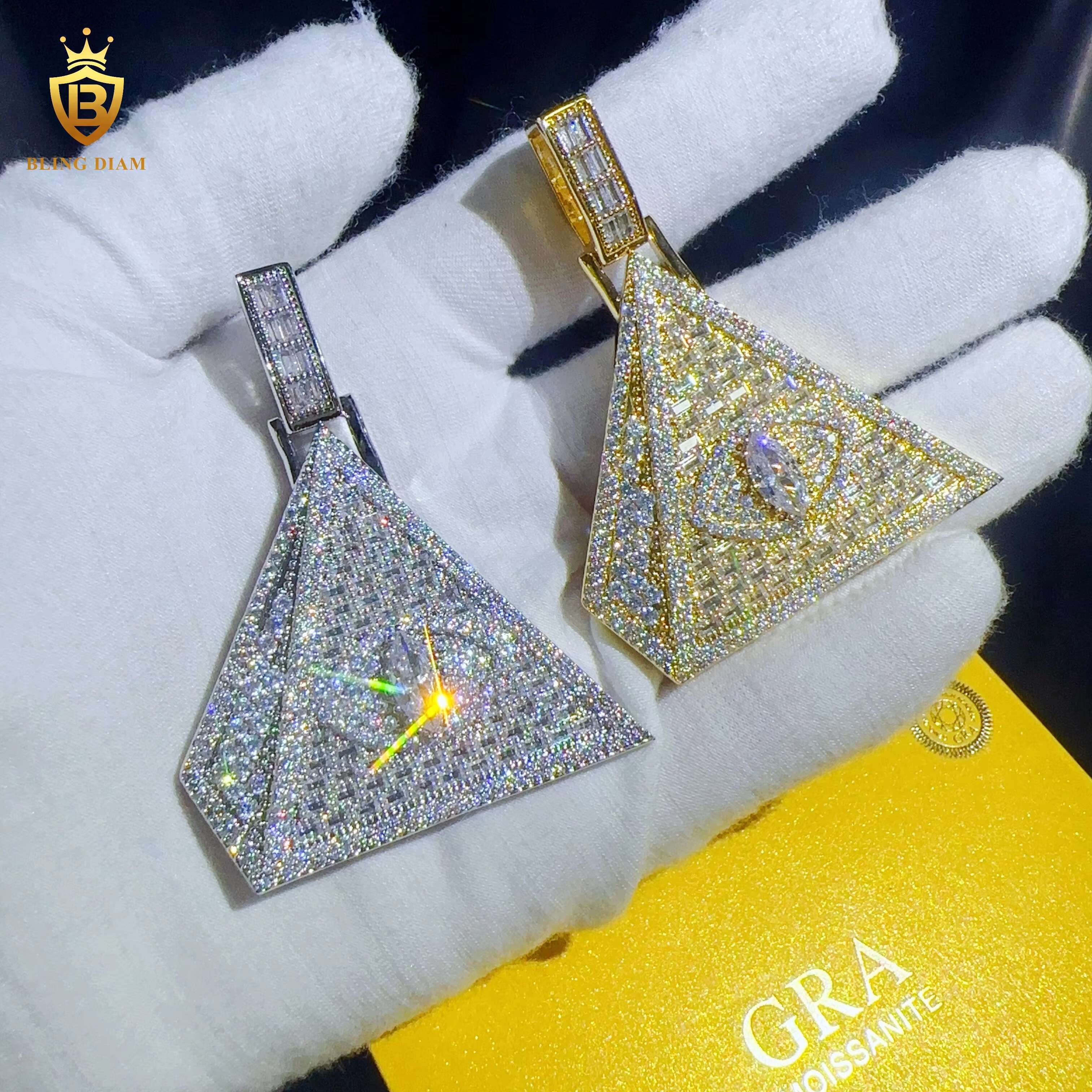 Fine Jewelry Pendant Charms for Jewelry Making VVS Moissanite the Eye of Horus Pendant Iced Out Hiphop Chains for Men