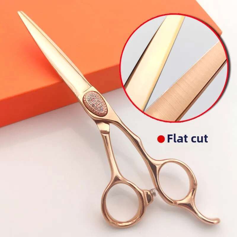 6Inch Rose GOLDEN ROASTER Professional High-End Hairdressing Scissors Straight Snips Fish Bone Teeth