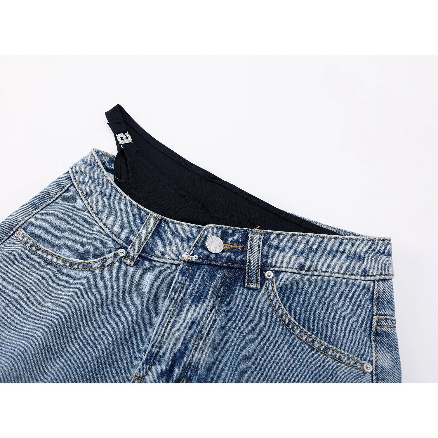 A letter of n two denim shorts mini skirt sexy and fashionable Y2k king Falda dress 250417