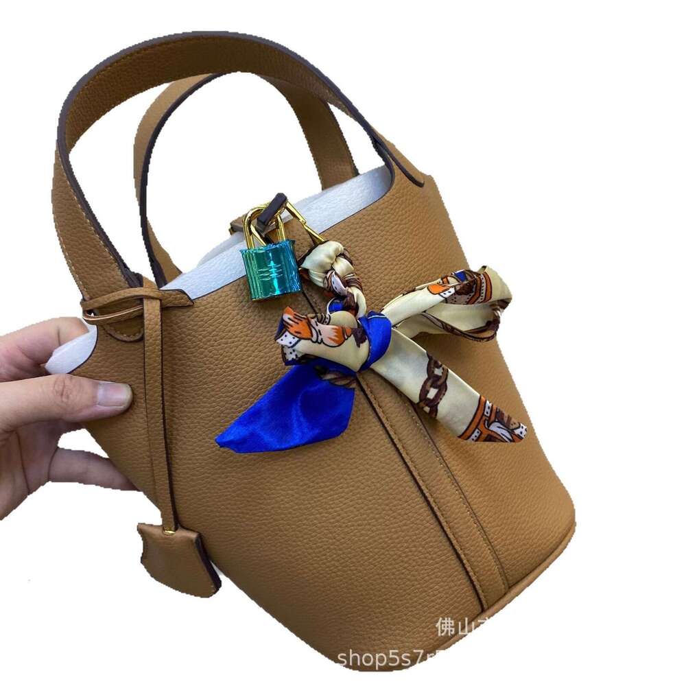 Designer Bag Cross Strap Lock Vegetable Basket Water Bucket Litchi Pattern Women S Handheld Single Cross Shoulder