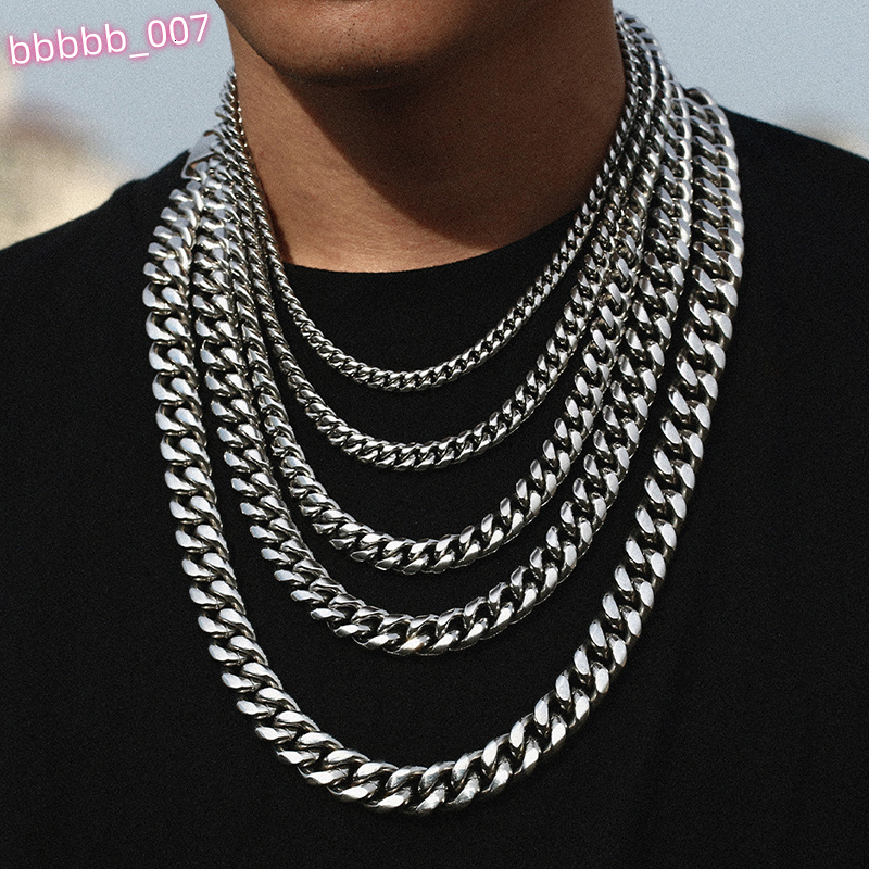 Non Tarnish Free Waterproof Gold Plated Filled Stainless Steel Cuban Chain Mens Hip Hop Jewelry Cuban Link Chain Necklace