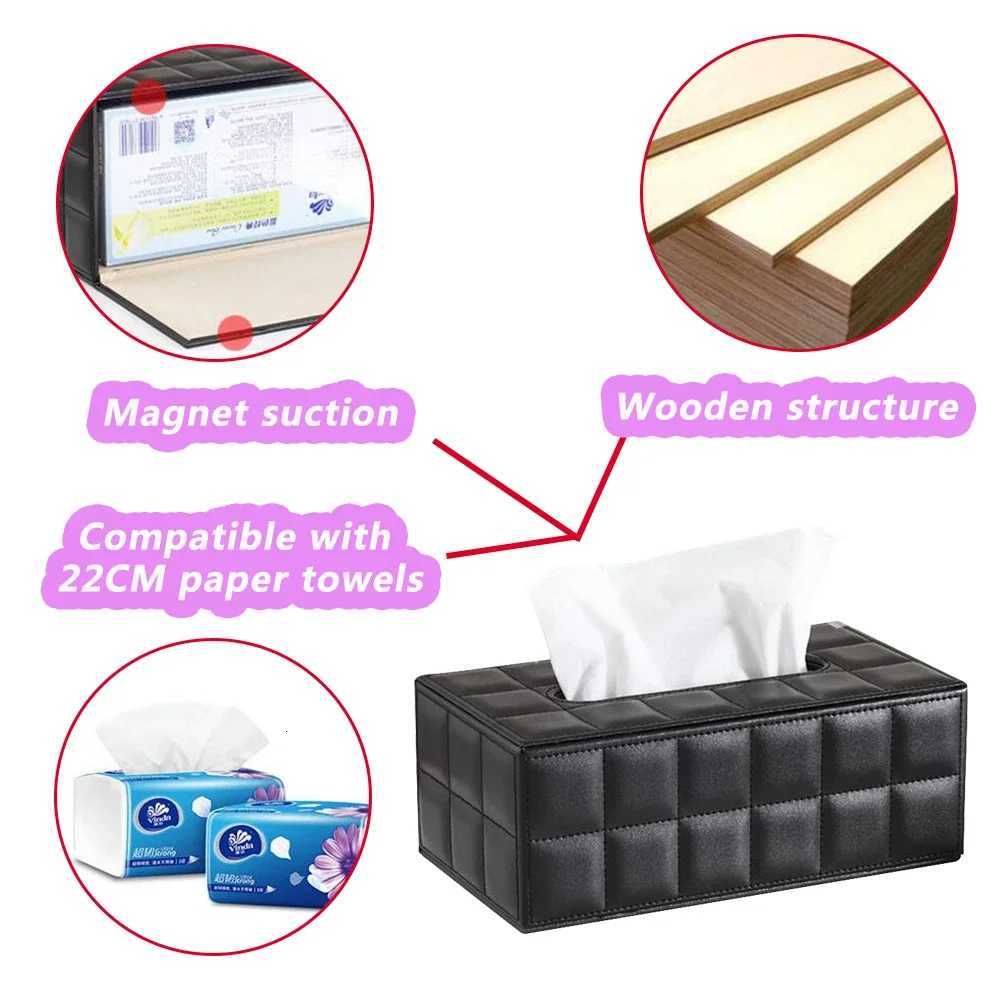 High Quality Leather Tissue Box Napkin Holder Paper Case Bathroom Tissue Box Cover Car Napkin Storage Modern Toilet Paper Box 3M251124