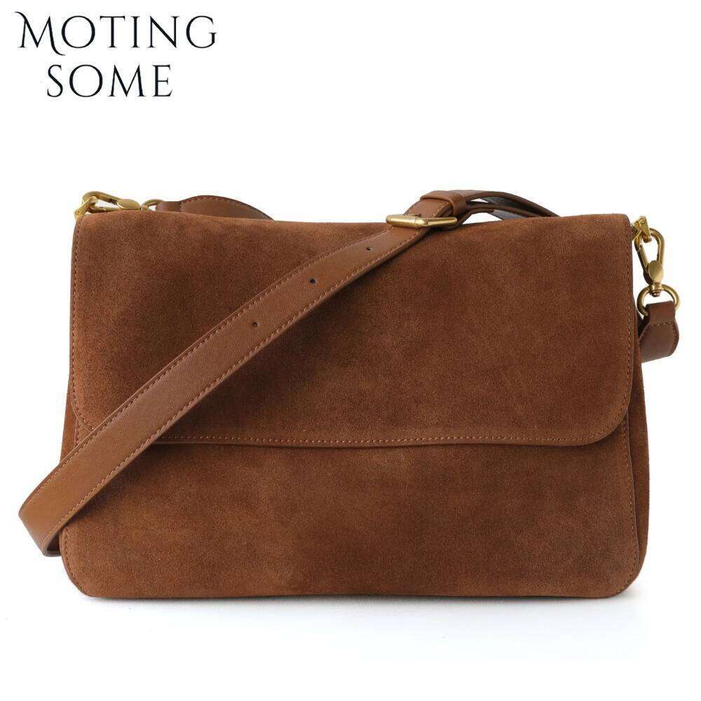 Luxury Bag Designer Motingsome Suede Bag Woman Matte Cowhide Messenger Bags Crossbody Shoulder Underarm Satchel Commuter Soft Winter Purse