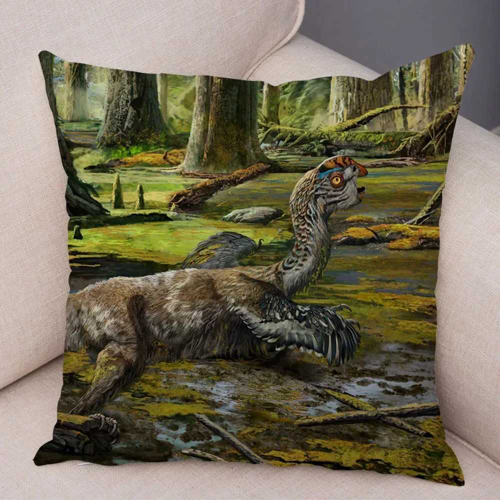 Jurassic Dinosaur throw pillow cover with short plush print living room sofa decoration cushion cover pillow covers decorative G251124