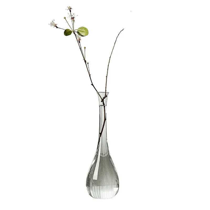 Hydroponic Decoration Tabletop Living room Clear glass vase Flowers Thin mouth vase Modern Decoration vase Home decoration C251124