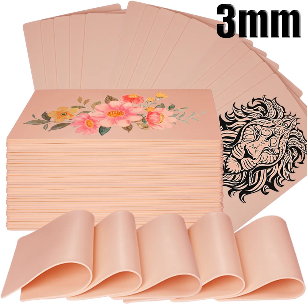 8/5/3/2/1pcs m Tattoo Practice Skin Big Blank Silicone Fake Skin Double Sides Tattoo Beginner Practice Skin Tattoo Accessories 250422