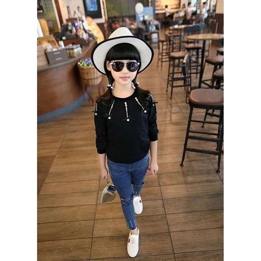 IENENS Children Infants Girls Casual Denim Long Pants Child Baby Girl Jeans Clothes Fashion Kids Skinny Trousers Prints Clothing
