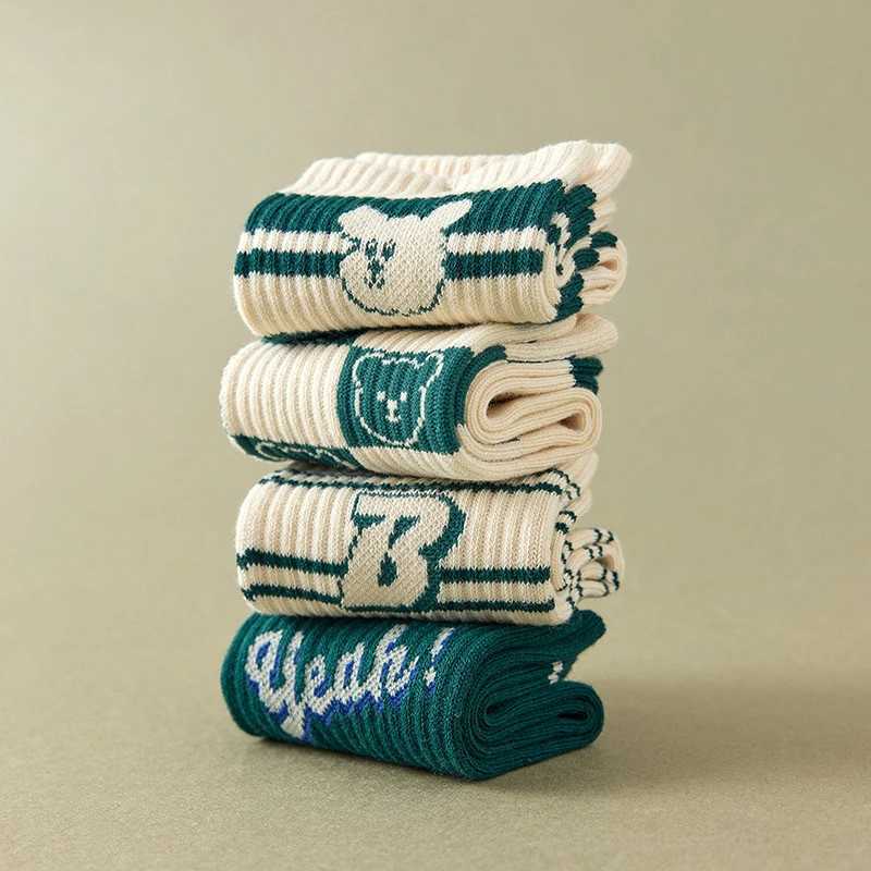 5Pairs Autumn CHIldren Sports SOCKS Fashion Stripe Kids Middle Tube Sock Baby Cotton SOCKS 1-12Year Boys Girls Footwear G251124