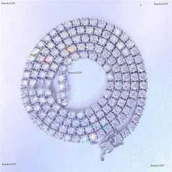 Wholesale Price Fine Jewelry Dia Necklace 2MM 3MM 4MM 5MM Sterg Sier GRA D Color Vvs Moissanite Tennis Chain