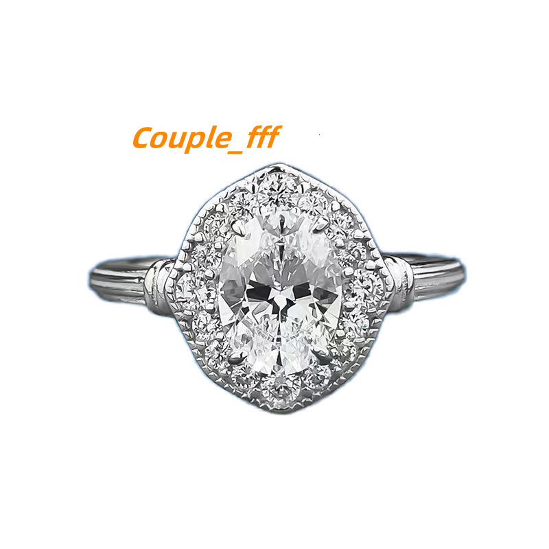High Quality 1.5ct D Color Oval Cut Moissanite 925 Sterling Silver Womens Wedding Ring with 18K White Gold Plating