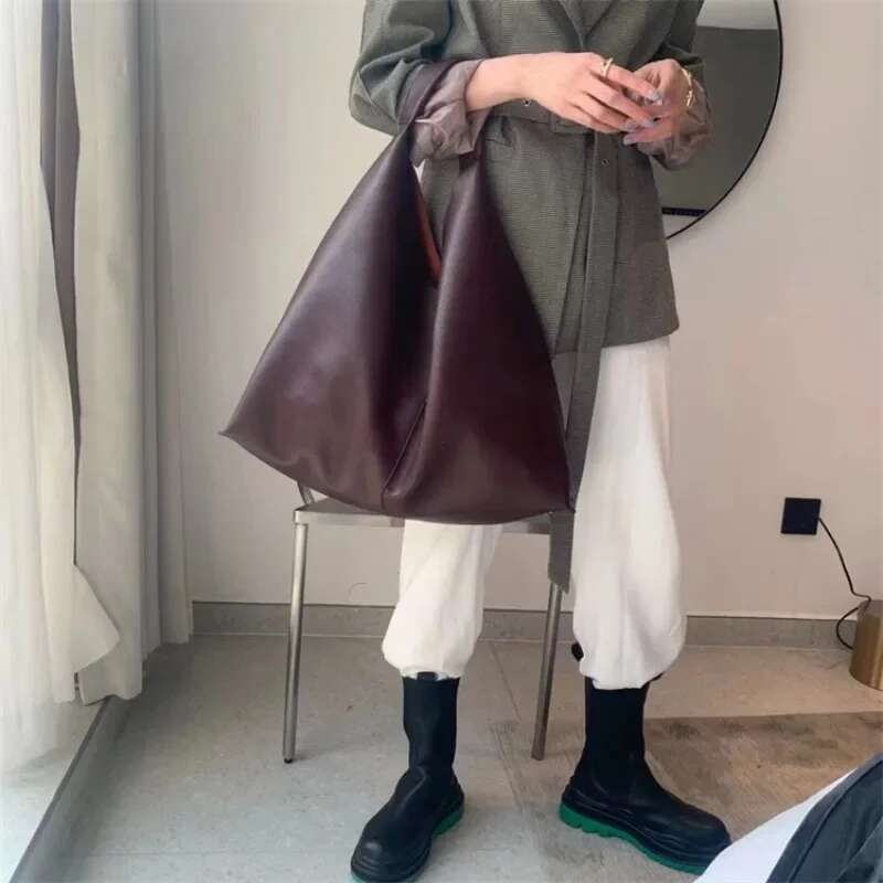 Designer Bag Fashion Soft Leather Handbags Women Brown Large Capacity Hand Bags Shopping Tote Female Casual Shoulder Bag Purse