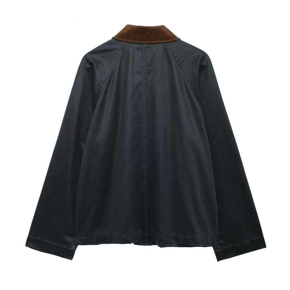 Designer Clothes European And American Style Foreign Trade Women's Clothing New Fashionable Versatile Long Sleeved Corduroy Collar Jacket