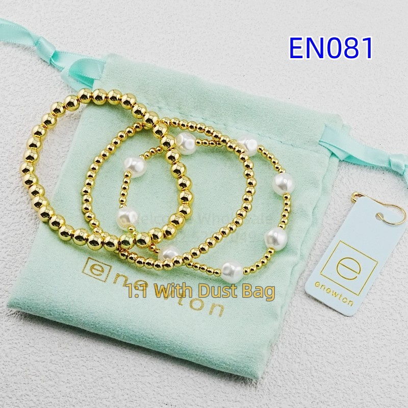 1:1 E-Newton Brand Gold Jewelry Beaded Love Bracelet Women Birthday Christmas Gift EN081