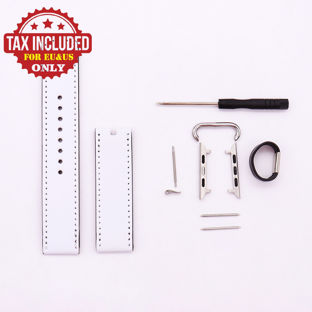 Sublimation Blank Leather watch band for Apple iWatch 1/2/3/4/5 Strap replacement blanks with connector 38 40 42 44