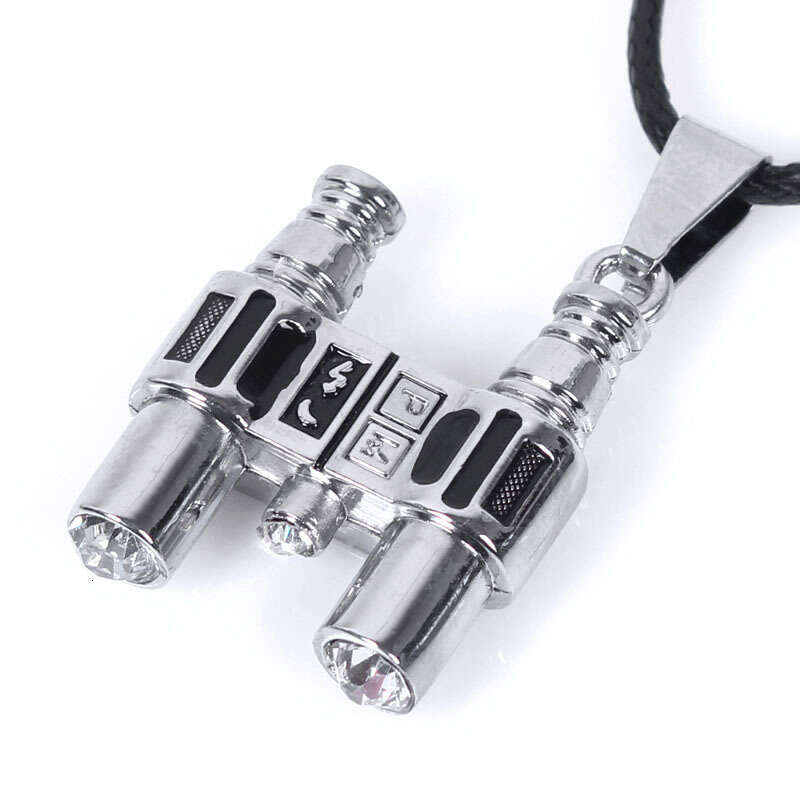 Wind metal pendant telescope shaped trendy men's wax rope hanging neck long necklace