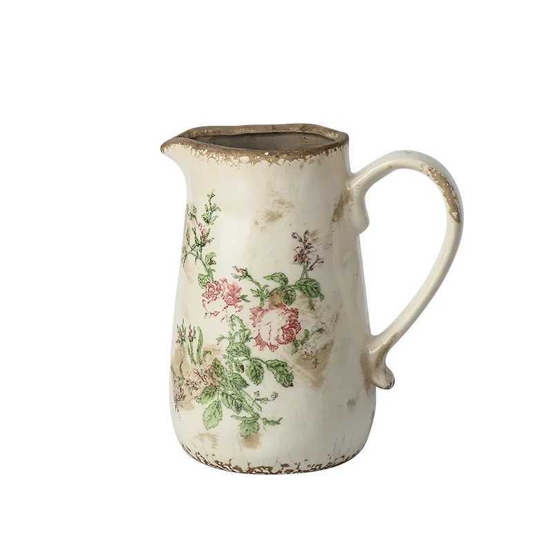 Nordic Pastoral Style Ceramic Vases Creative Retro Home Gardening Decorations Dry Flower Hydroponic Vessels C251124