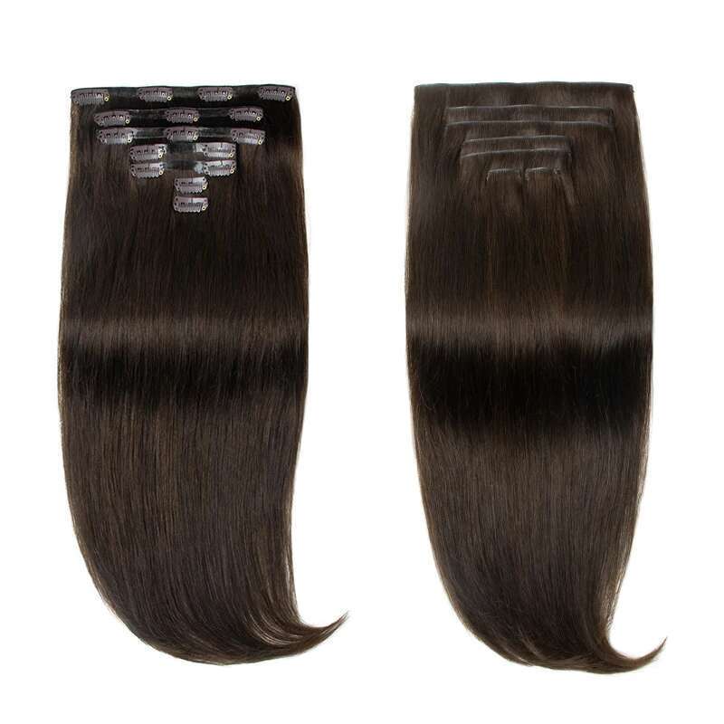 Invisible In Human Extensions Seamless PU Weft Tape Clip On For Thick Raw Hair 7Pcs 12-22Inch 100G-120G