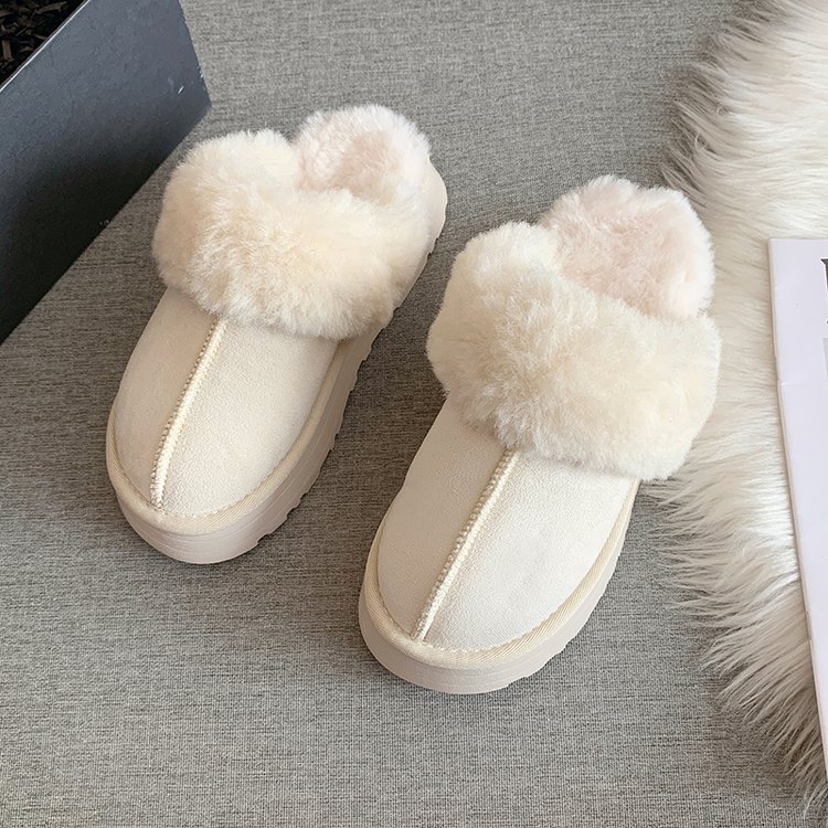 Designer Slippers Women's Shearling Snow Boot Slippers 2025 New Outdoor Fuzzy Clogs Mules with Platform Sole Free Shipping