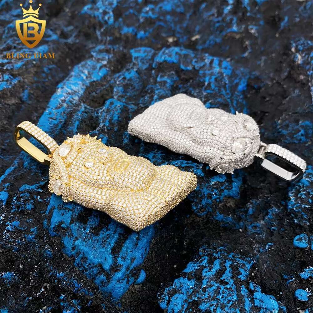 Iced Out Hip Hop Jewelry Jesus Head Pendant Diamond Vvs Moissanite 925 Sterling Silver Glod Plated Ready to Ship