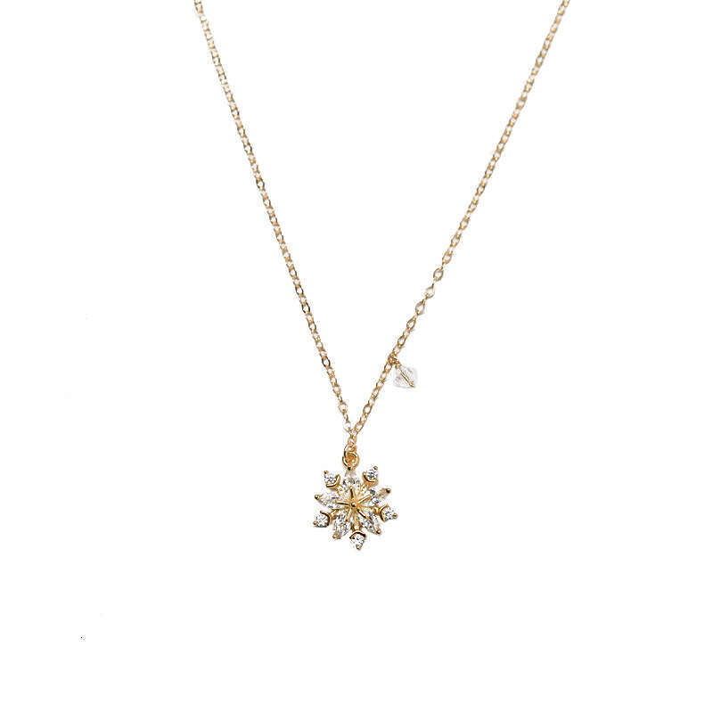 Snowflake necklace pendant S925 Silver 18K Gold Sterling Sier 5A Zircon Chic Corower Necklace