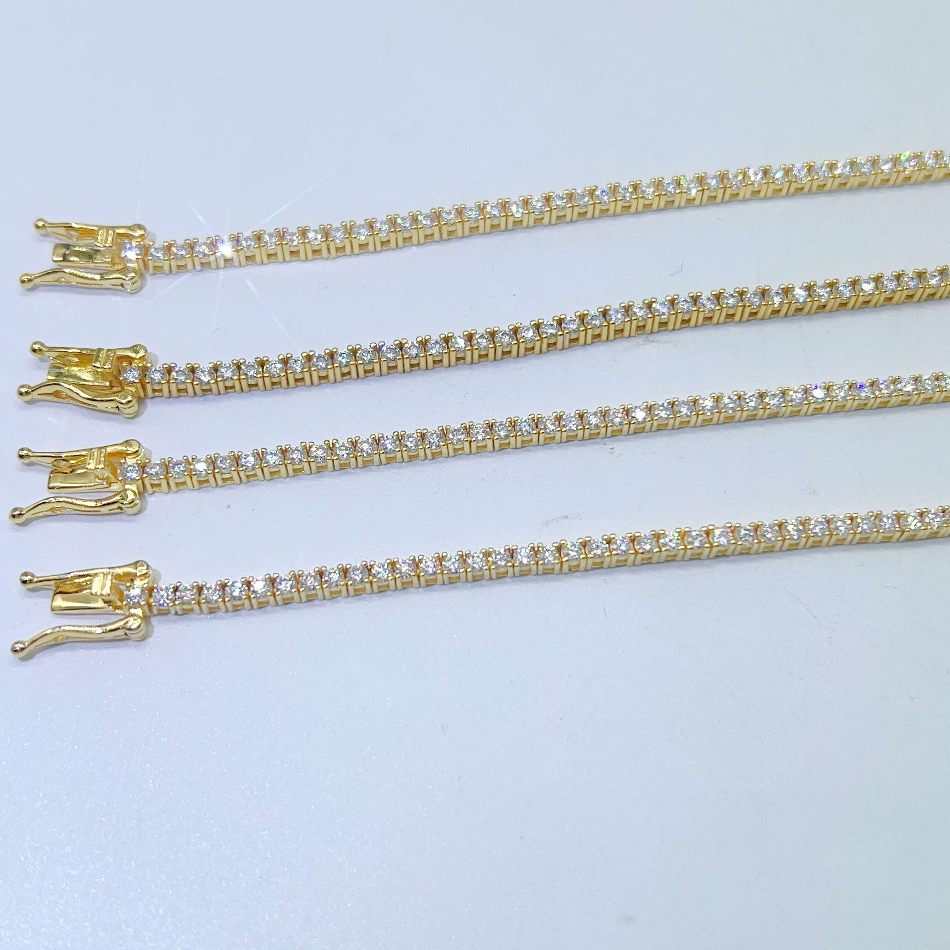 Fine Jewelry GRA Certificate 925 Sterling Silver 2mm-6.5mm Vvs Moissanite Iced Out Tennis Chain Bracelet